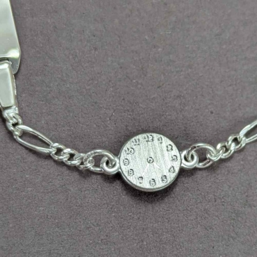 Taufkette 333/-Weißgold Taufarmband mit Taufuhr / Geburtsuhr inkl. Gravur - FIGARO-Armband